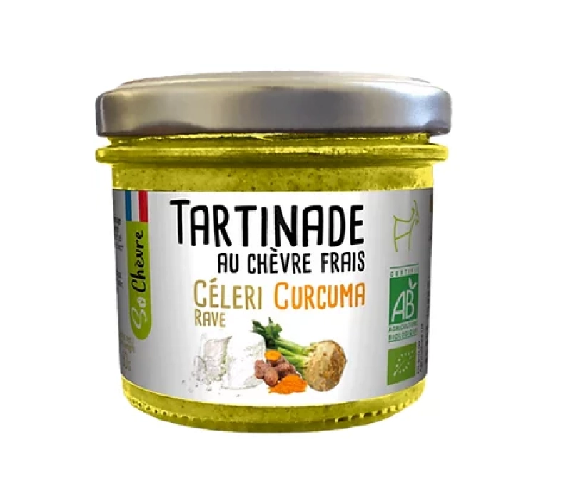 Tartinade au chèvre frais Céleri rave et Curcuma Bio