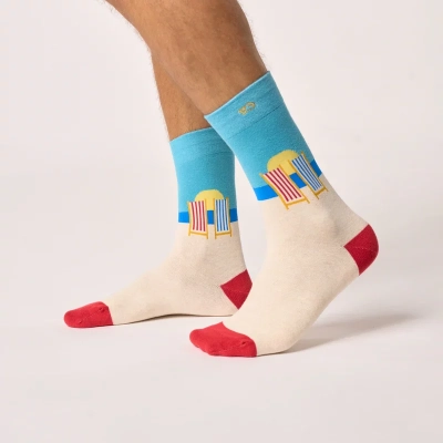 Chaussettes en coton peigné A motifs - Transat 41-46