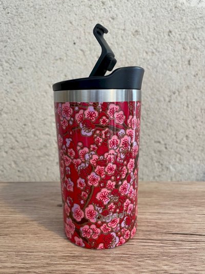 TRAVEL MUG FLOWERS ROUGE 300ML