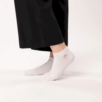 Socquettes pailletées en coton peigné unies - Gris 37-40