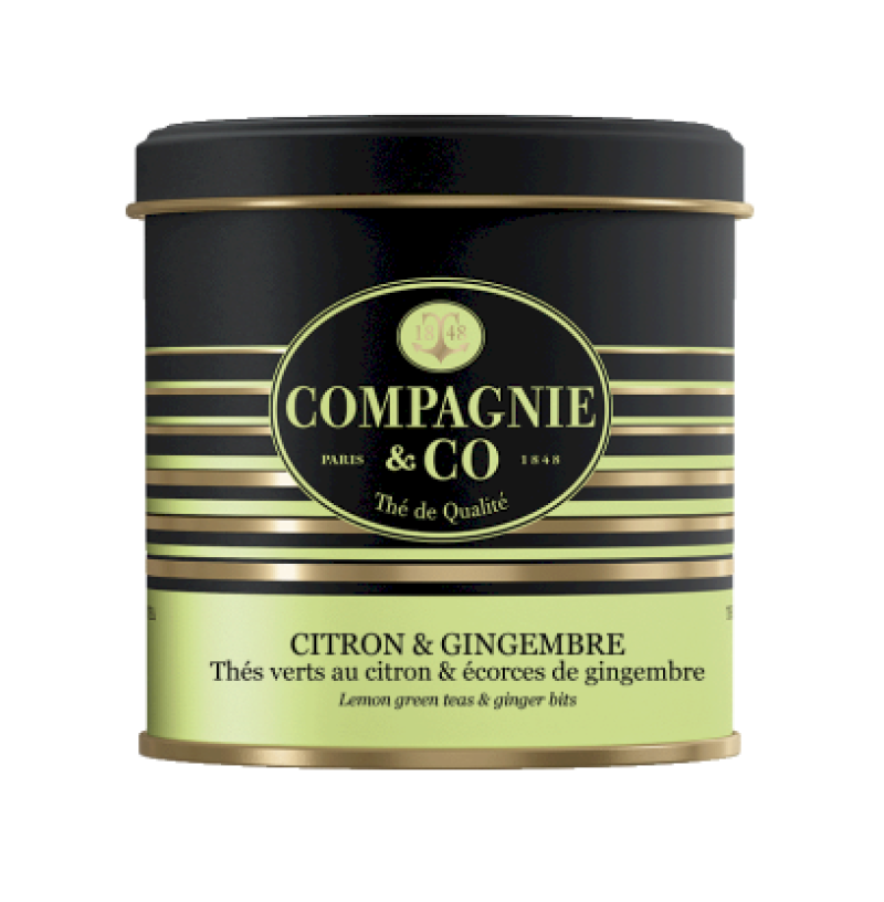 Boite métal thé vert citron & gingembre 100g