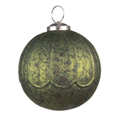 Boule de Noël Ø 10 cm Vert en Verre Métal
