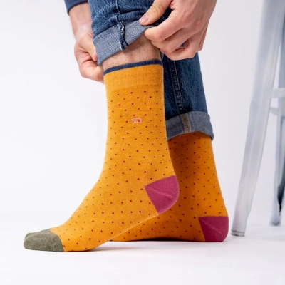 Chaussettes en coton peigné Square - Safran Taille 41-46