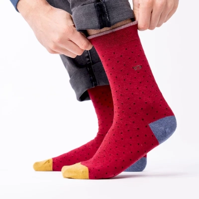 Chaussettes en coton peigné Square - Paprika