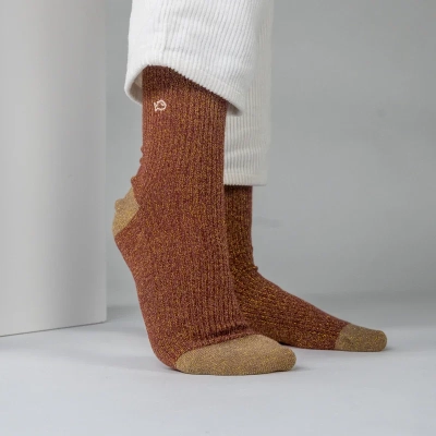 Chaussettes en coton peigné Vintage - Copper Taille 37-40