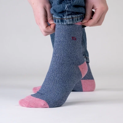 Chaussettes en coton peigné Vintage - Bleu gris Taille 37-40