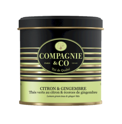 Boite métal thé vert citron & gingembre 100g