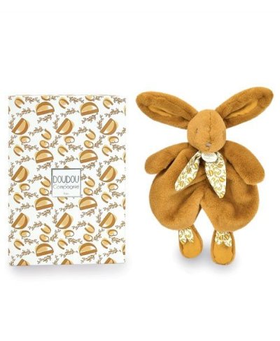 Lapin DOUDOU - Doudou lapin Jaune moutarde - 29 cm