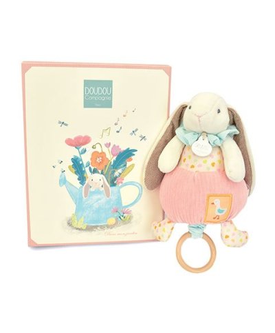 Boite à musique rose LAPIN CIBOULETTE - 20 cm